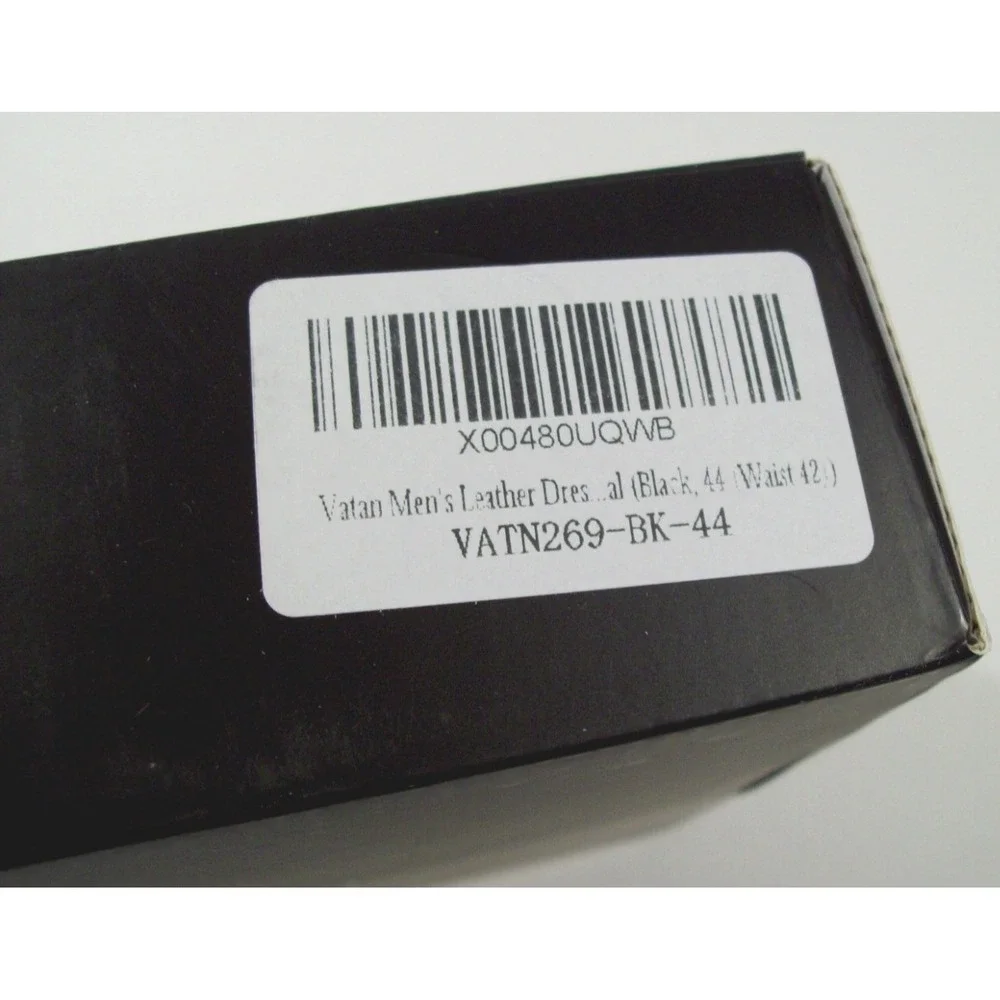 New Men's Vatan Genuine Leather Dress Belt, Fits Waist Size‎ 42, Black